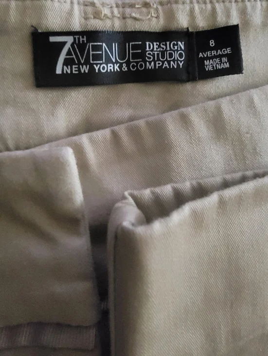 Women's Cropped Ankle Pants in Light Khaki - Picture 2 of 3